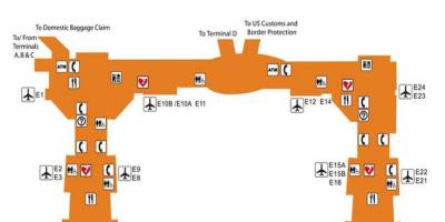 ヒューストン空港ターミナルeマップ