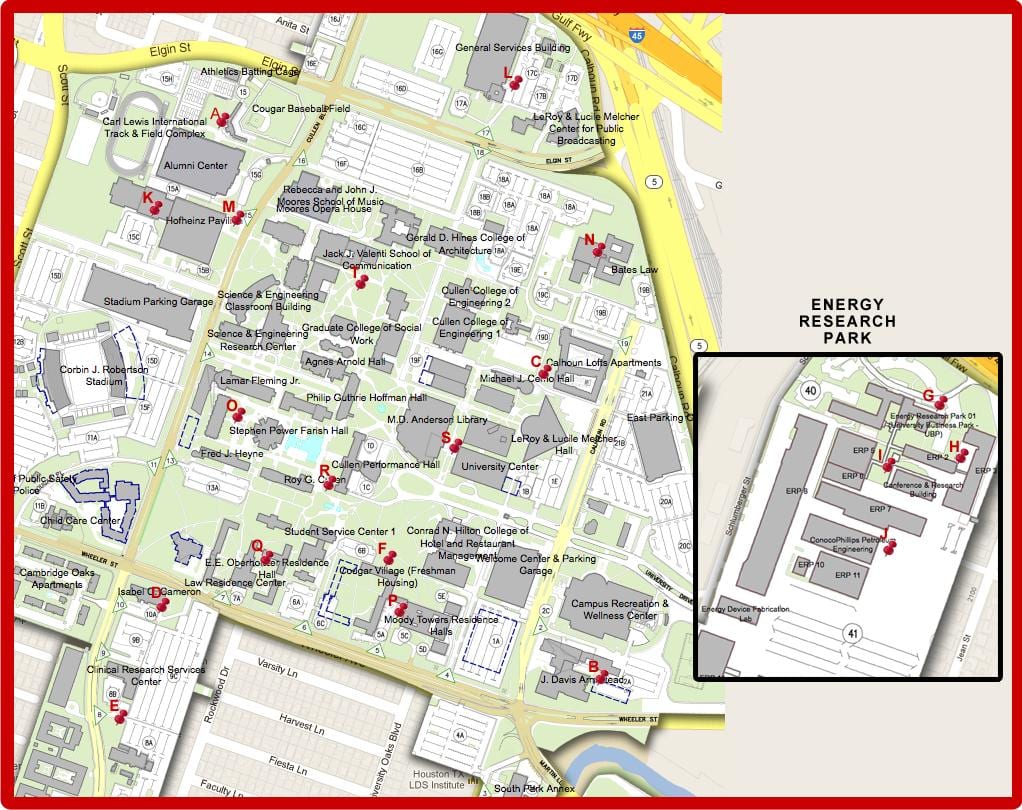 地図のヒューストン大学