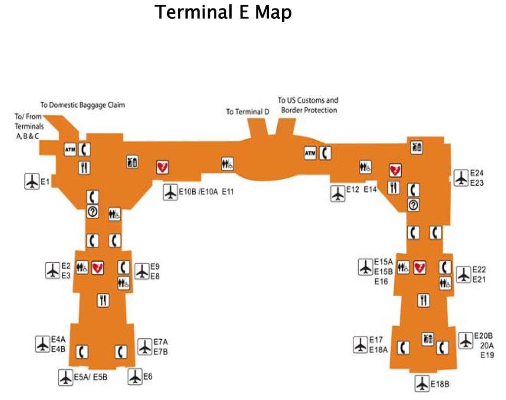 ヒューストン空港ターミナルeマップ