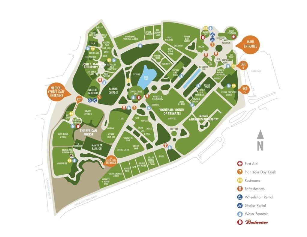 地図のヒューストン動物園