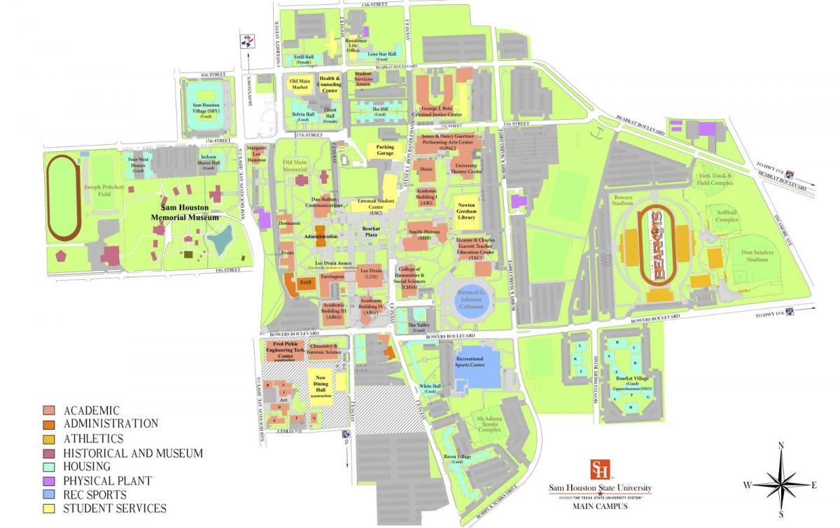 ヒューストン大学の地図