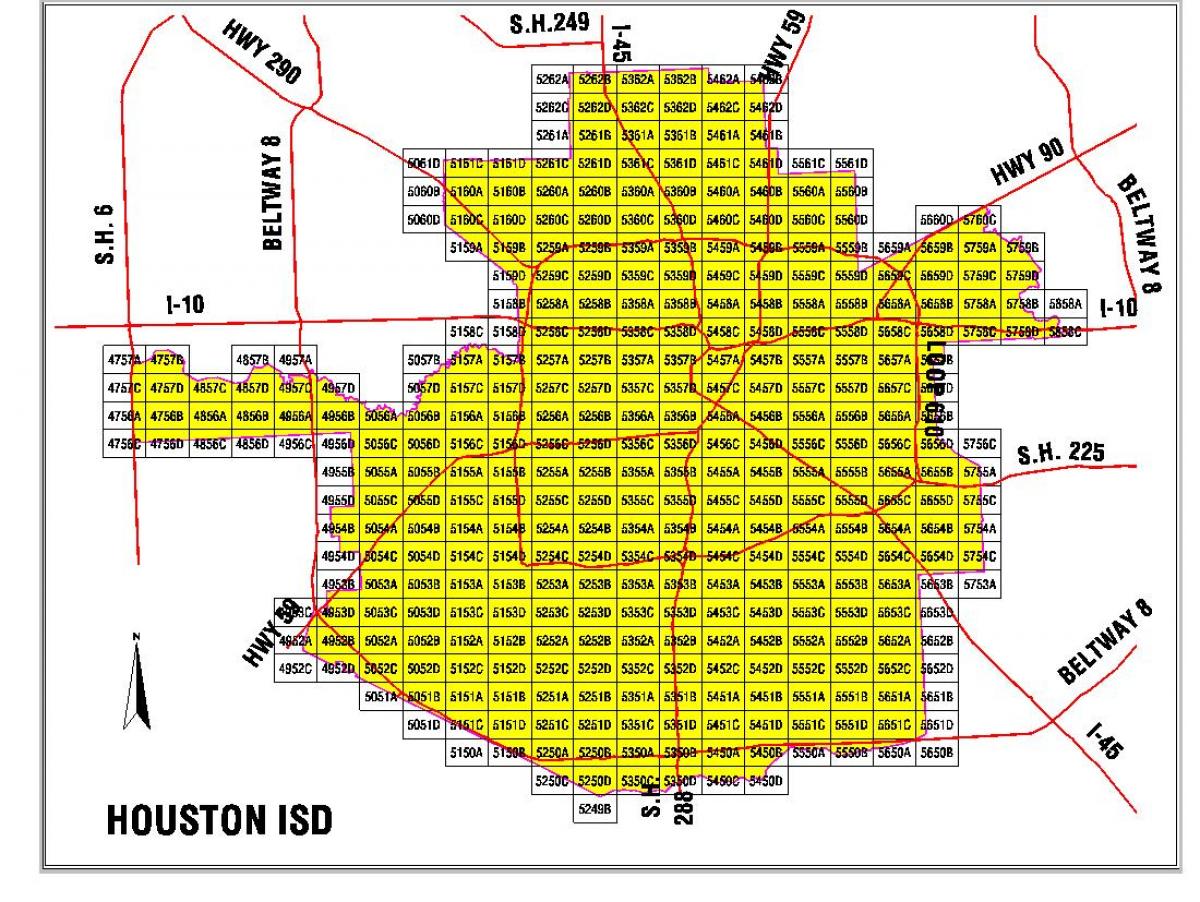 ヒューストン地域通学区域地図