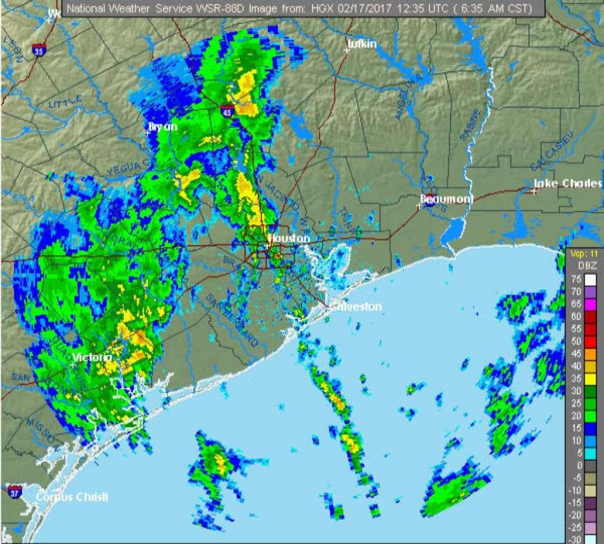 雨ヒューストンの地図