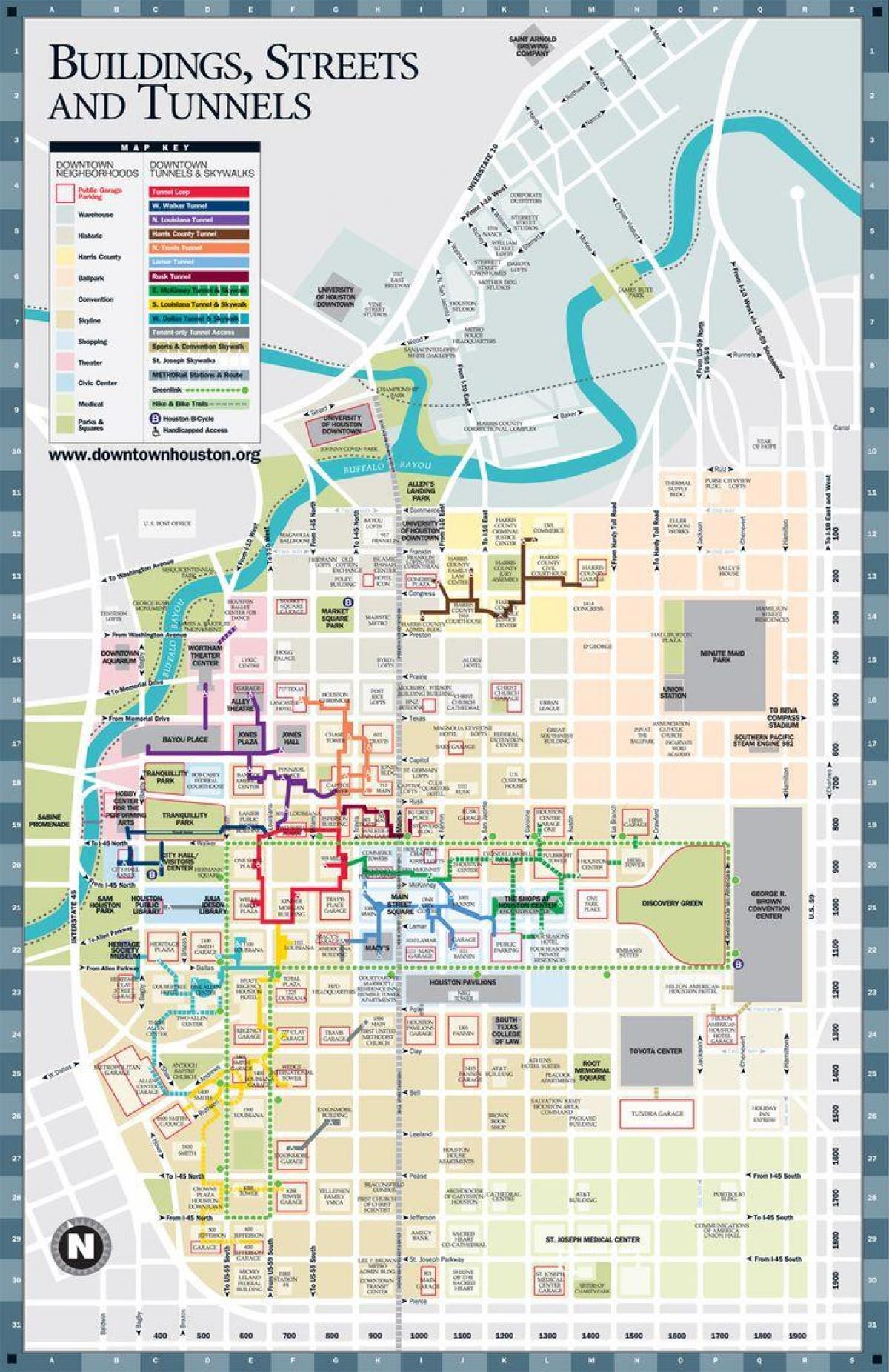 繁華街ヒューストントンネルの地図