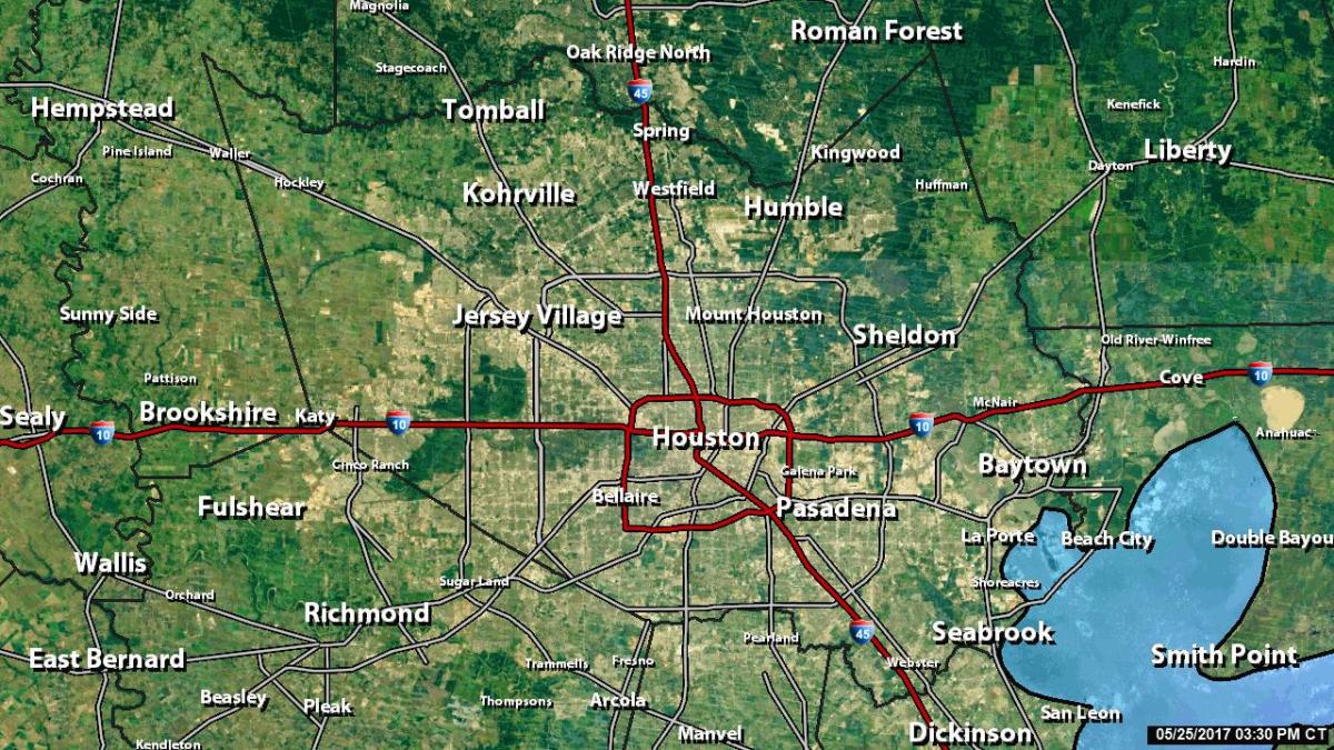 レーダーヒューストンの地図