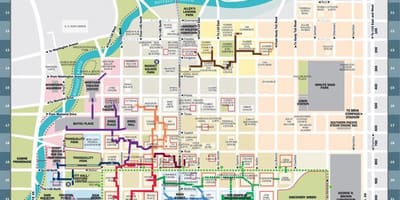 繁華街ヒューストントンネルの地図