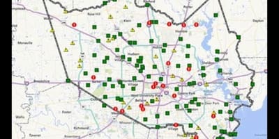 地図の浸水地域のヒューストン