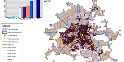 ヒューストン犯罪率の地図