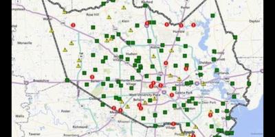 地図の浸水地域のヒューストン